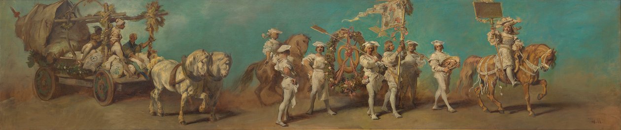 1879年の祝祭行列のためのデザイン - 粉屋とパン職人 作： ハンス・マカート