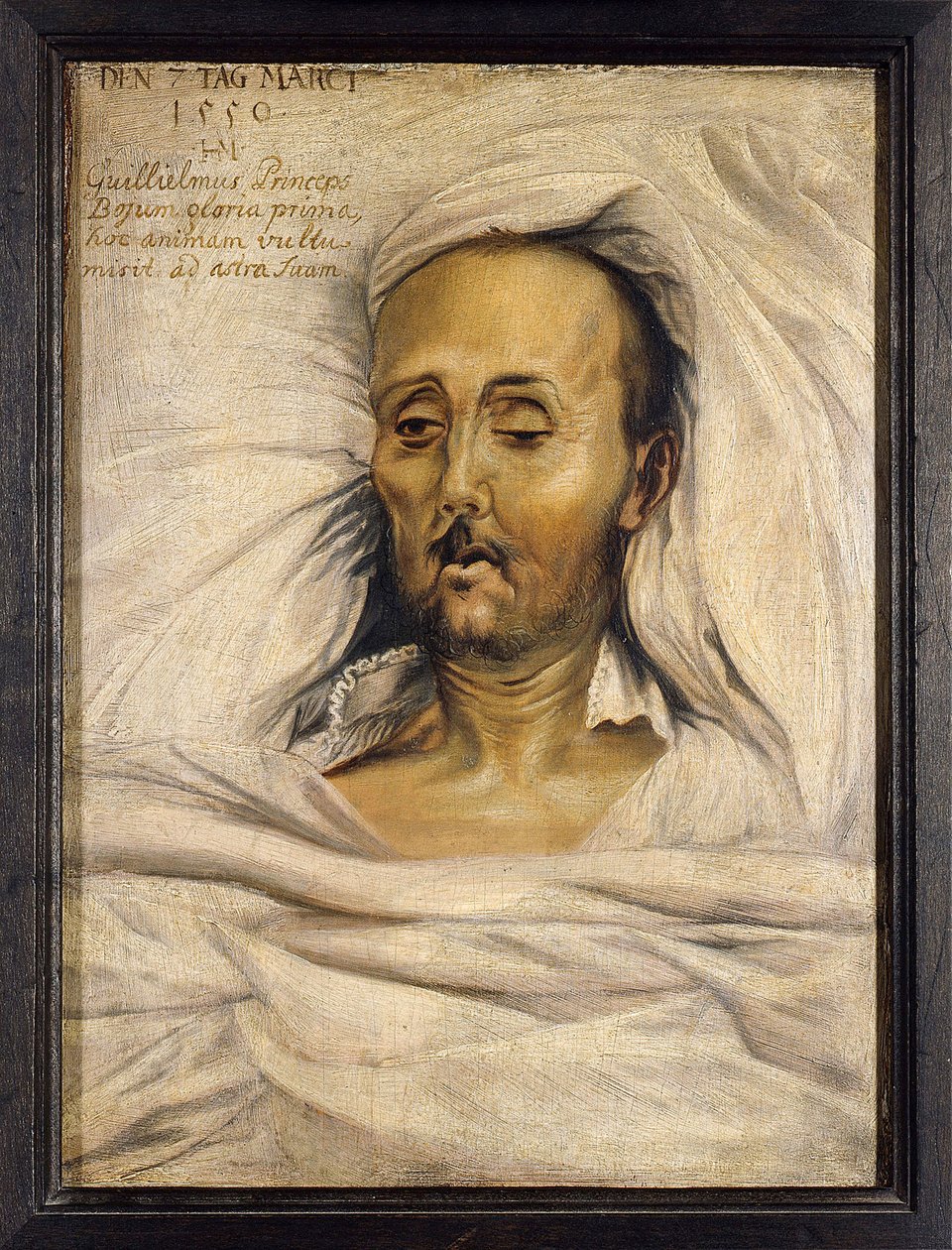Guillaume IV de Baviere dit le Constant (1493-1550), sur son lit de mort - ミーリッヒ (ミューリッヒ)、ハンス (1516-1573) による死の床でのバイエルン公ヴィルヘルム 4 世 作： HansMielichまたはMuelich