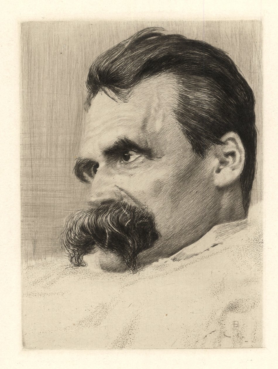 フリードリヒ・ニーチェの肖像、1899-1900 作： ハンス・オルデ