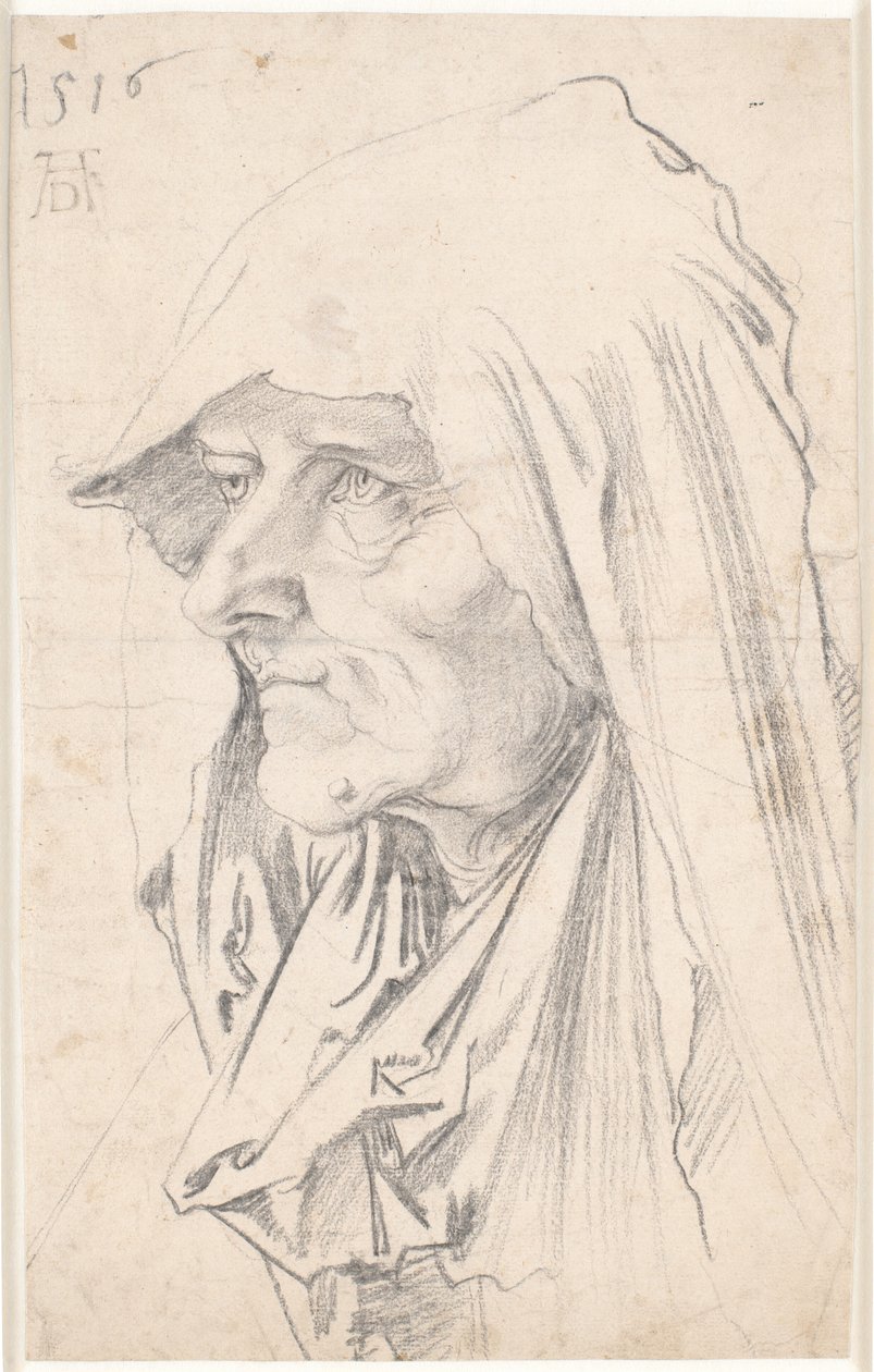 鉛筆画 老女の肖像