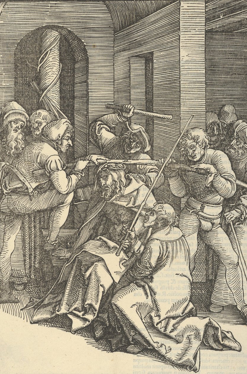 私たちの主イエス・キリストの情熱の鏡、1507年からの茨で冠をかぶったキリスト。 作： ハンス・ショイフェライン長老