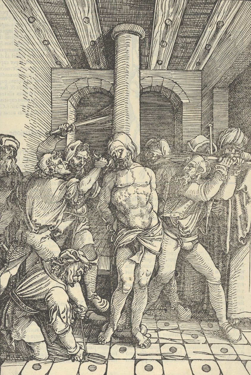 私たちの主イエス・キリストの情熱の鏡から、1507年に鞭打たれたキリスト。 作： ハンス・ショイフェライン長老