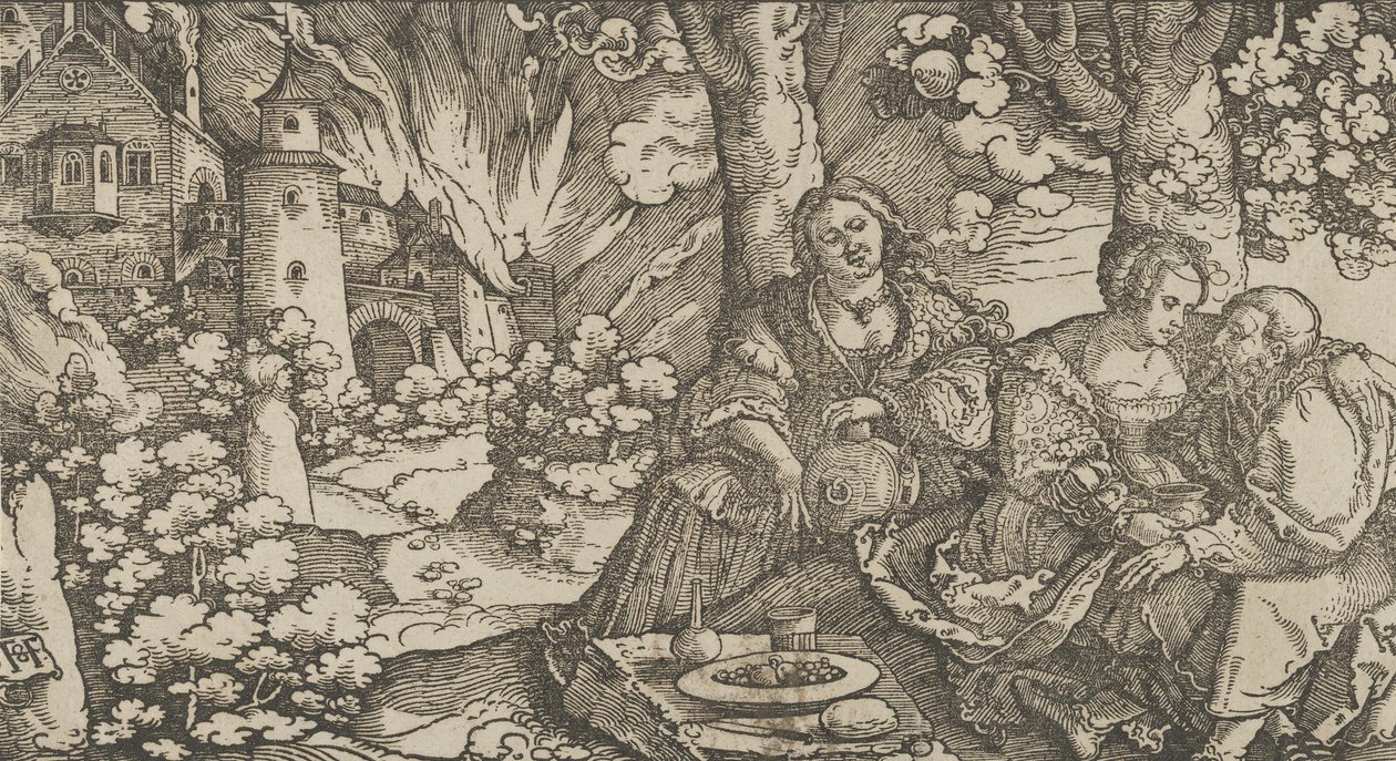 ロトと彼の娘たち、カリフォルニア州。 1530年。 作： ハンス・ショイフェライン長老