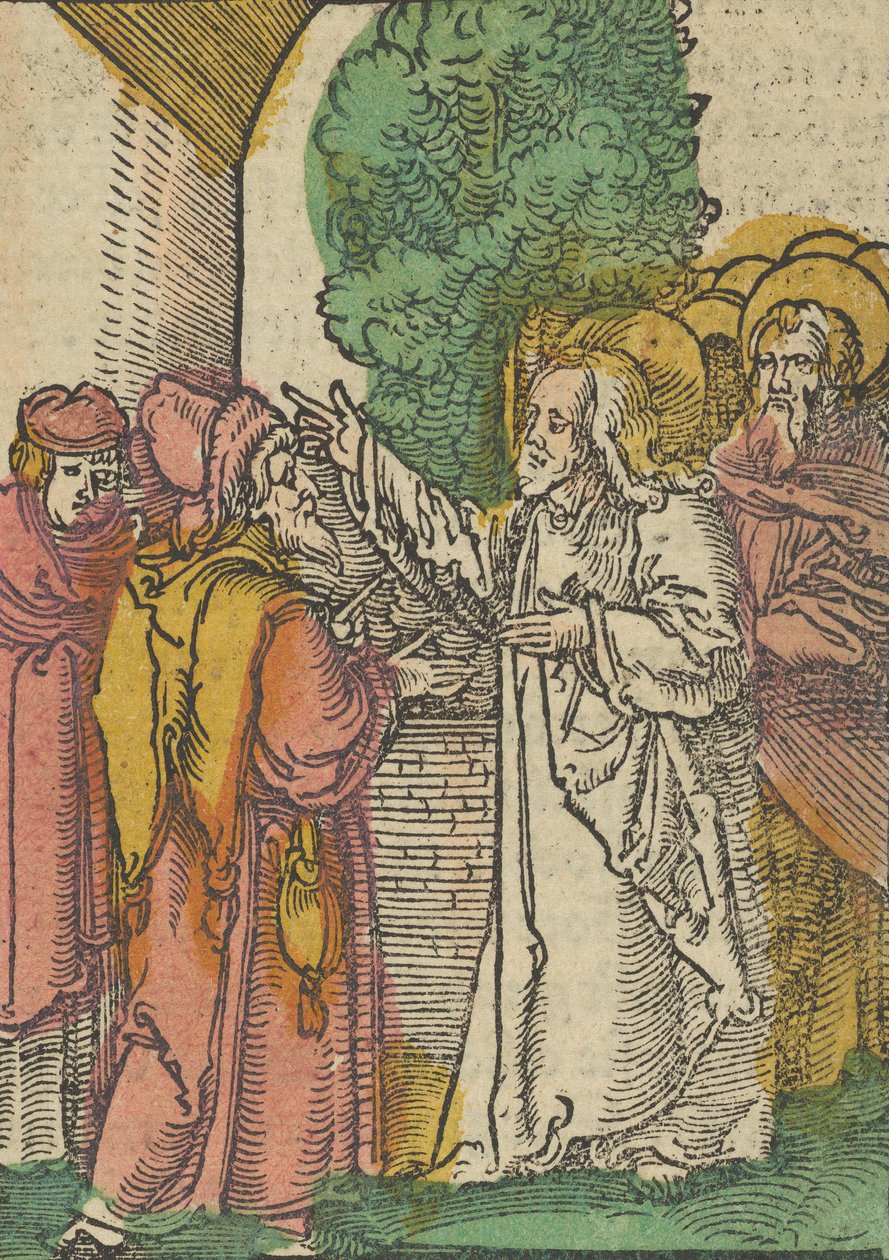 パリサイ人と徴税人のたとえ話、Das Plenarium、1517年より。 作： ハンス・ショイフェライン長老