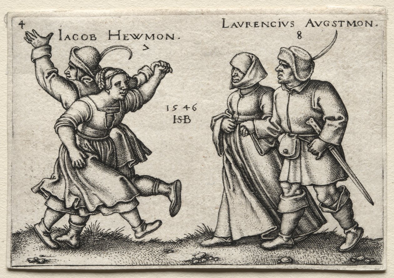 村の結婚式：Jacob Hewmon Lawrencius Augstmon、1546。 作： ハンス・セバルド・ベハム