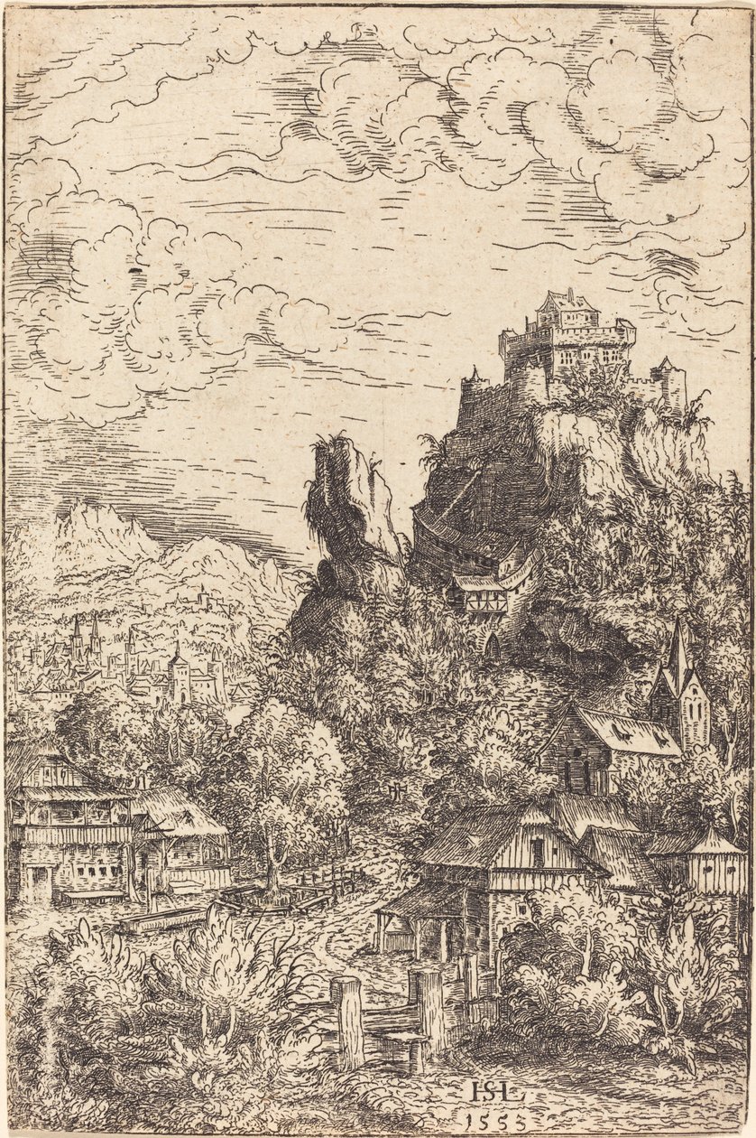 城のある風景、1553年。 作： ハンスセバルドローテンサック
