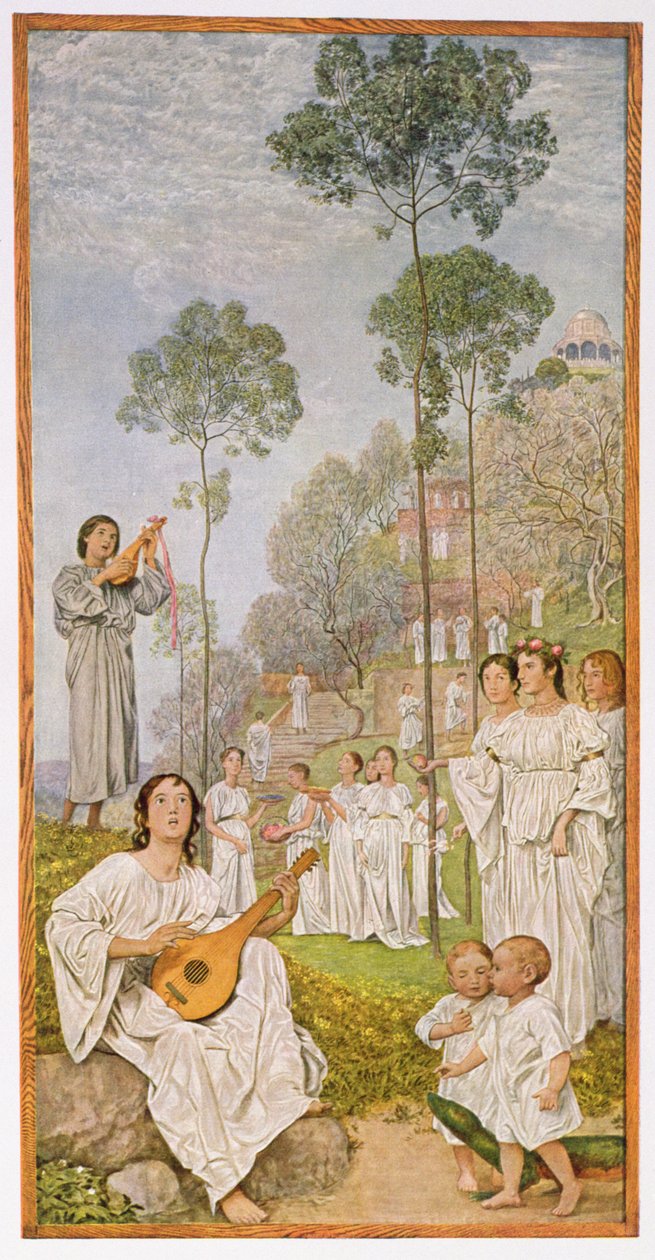 天国、ライプツィヒc.1910で公開された「Festkalender」のイラスト 作： ハンス・トーマ