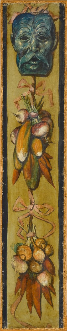 Wandfries aus dem Musiksaal des Hauses Pringsheim, München: Bärtige Maske mit Gemüsebündeln. Rechts von Inv.-Nr. 1917 作： ハンス・トーマ