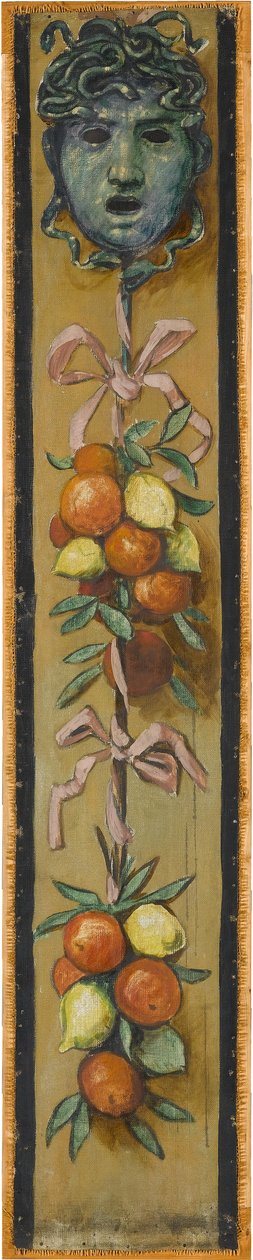 Wandfries aus dem Musiksaal des Hauses Pringsheim, München: Medusenhaupt, Orangen- und Zitronenbündel. Links von Inv.-Nr. 1925 作： ハンス・トーマ