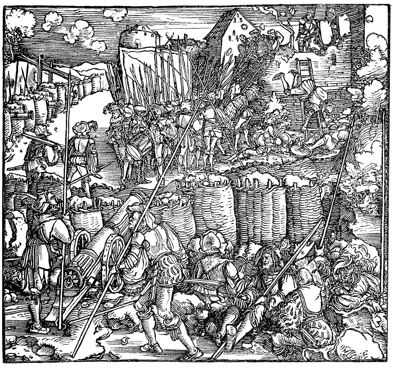 要塞の包囲。 1532年のペトララークによる 『フィジッケ・アゲインスト・フォーチュン』のイラスト 作： ハンス・ワイディッツ・ザ・ヤング