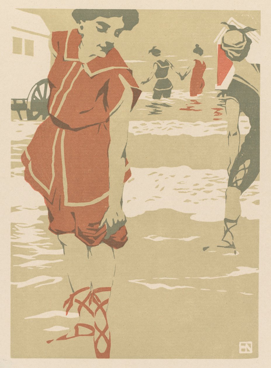 入浴者、c。 1900。 作： ハンス・フォン・ニューマン
