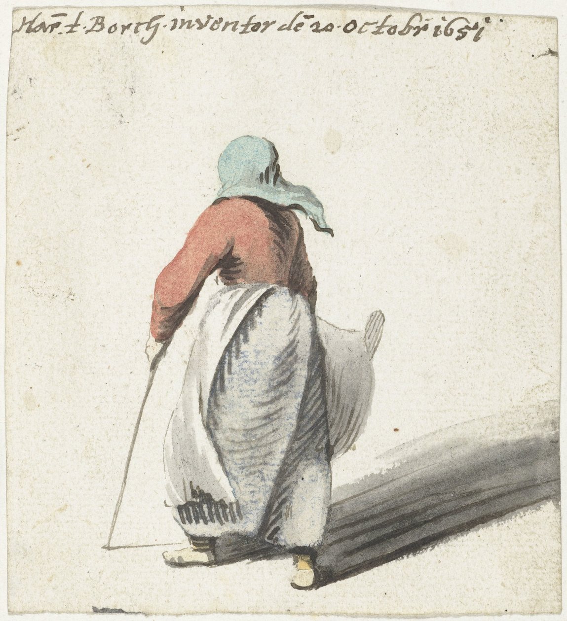 後ろから走る女性 作： Harmen ter Borch