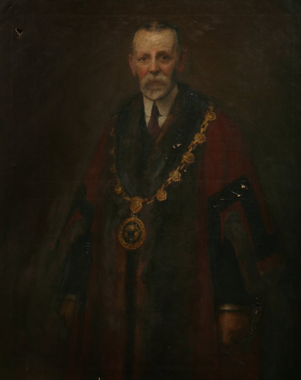 Alderman A. K. Barnett、1914年頃（キャンバスに油彩） 作： ハロルド・ハーベイ