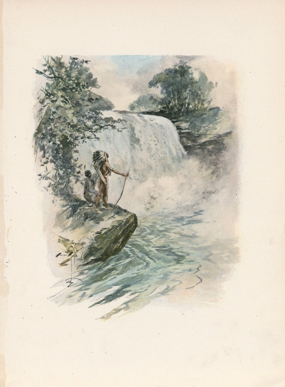 ロングフェロー『ハイアワサの歌』（カラーリトグラフ） 作： ハリソン・フィッシャー