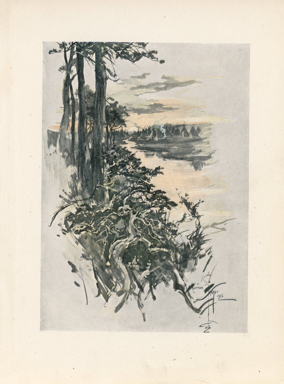 ロングフェロー『ハイアワサの歌』（カラーリトグラフ） 作： ハリソン・フィッシャー