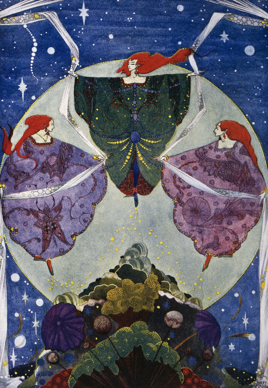 エルフの丘」ハンス・クリスチャン・アンデルセン（1805-1875）の童話、ハリー・クラーク（1890-1931）のイラスト 作： ハリー・クラーク