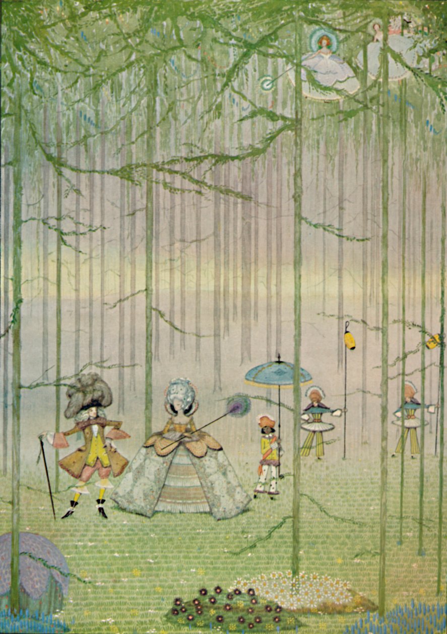 タフトとリケット。チャールズ・ペローのおとぎ話から。水彩画、1923 作： ハリー・クラーク