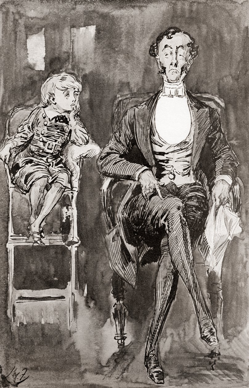 Harry Furnissin kuvitus Charles Dickensin romaaniin Dombey and Son The Testimonial Editionista, julkaistu 1910. 作： ハリー・ファーニス