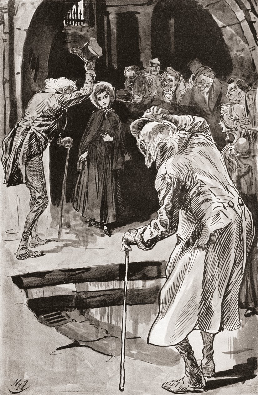 リトル・ドリット。 1910 年に出版された The Testimonial Edition からの Charles Dickens 小説 Little Dorit の Harry Furniss によるイラスト。 作： ハリー・ファーニス