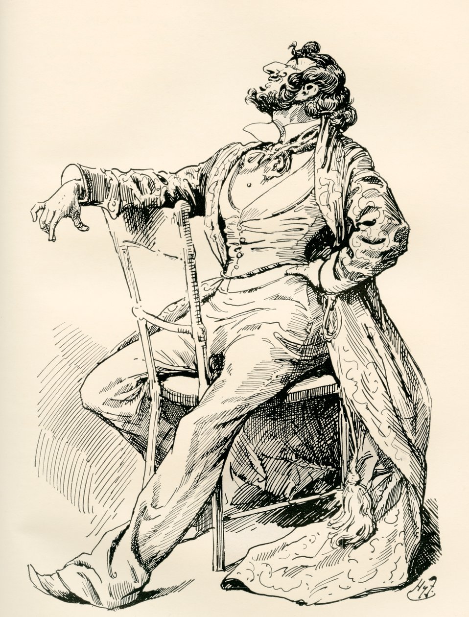 Mr. Alfred Mantalini. Illustration by Harry Furniss for the Charles Dickens novel Nicholas Nickleby, from The Testimonial Edition, published 1910.   1454765   ja       japanese Successfully Translated  Original: Perspective View of a Fanciful Acropolis Com 作： ハリー・ファーニス