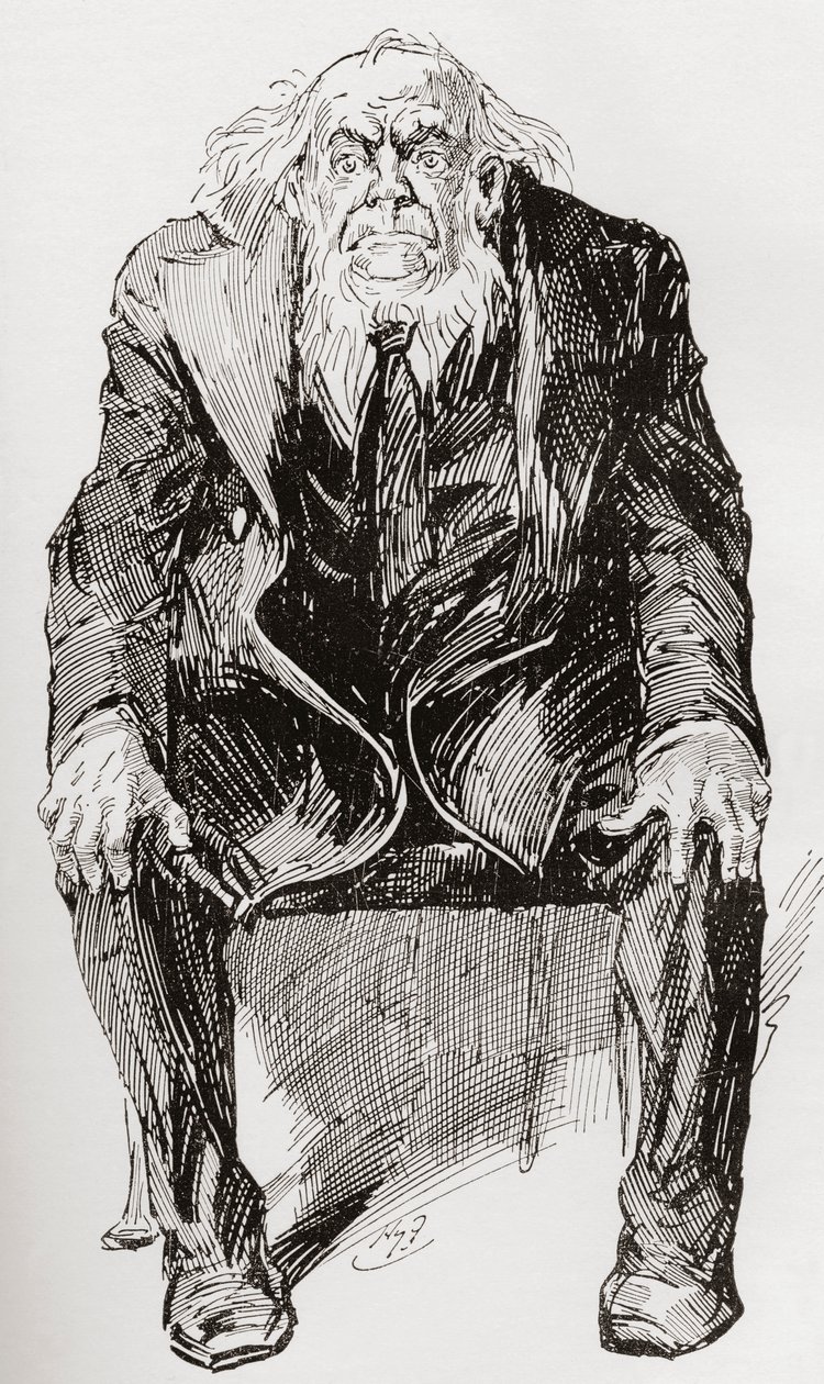 Provis. Illustration by Harry Furniss for the Charles Dickens novel Great Expectations, from The Testimonial Edition published 1910.   1450532   ja       japanese Successfully Translated  Original: Falstaff at Hernes Oak, from "The Merry Wives of Windsor," 作： ハリー・ファーニス