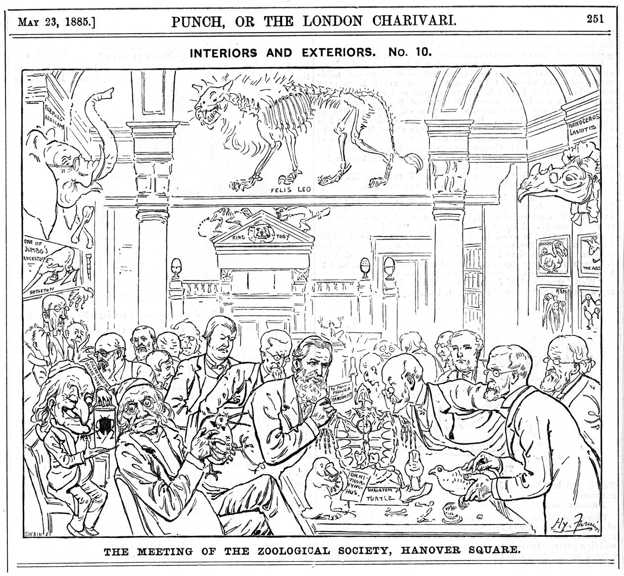 王立動物学会の会議、ハノーバースクエア、ロンドン、1885 作： ハリー・ファーニス
