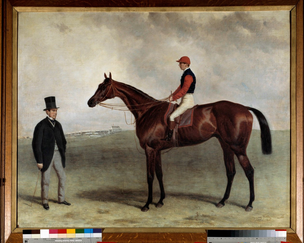 1865年の競走馬「グラディエーター」 ハリー・ホール（約1813-1882）の絵画。1865.パリ・ソサエティの励まし 作： ハリーホール