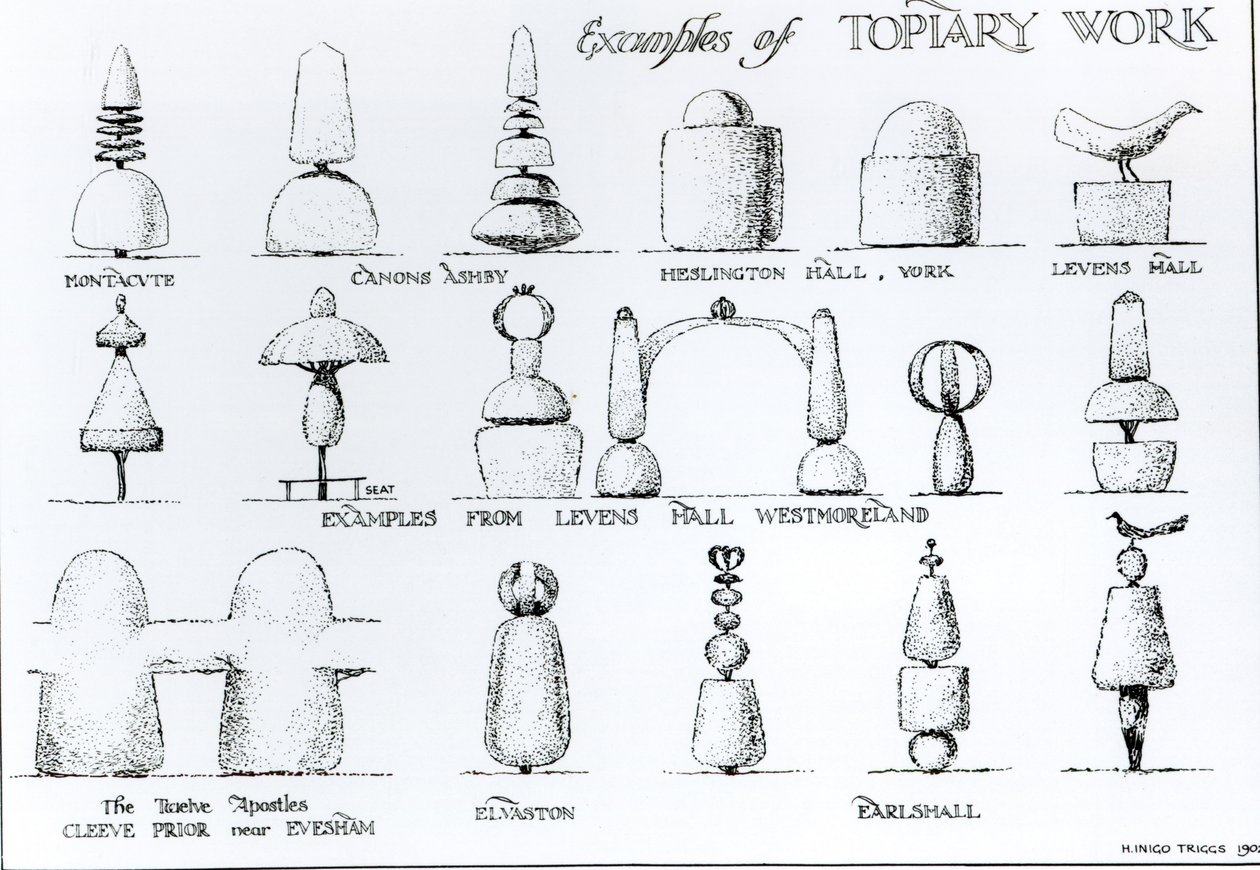 トピアリー作業の例、1902 作： ハリー・イニゴ・トリガー