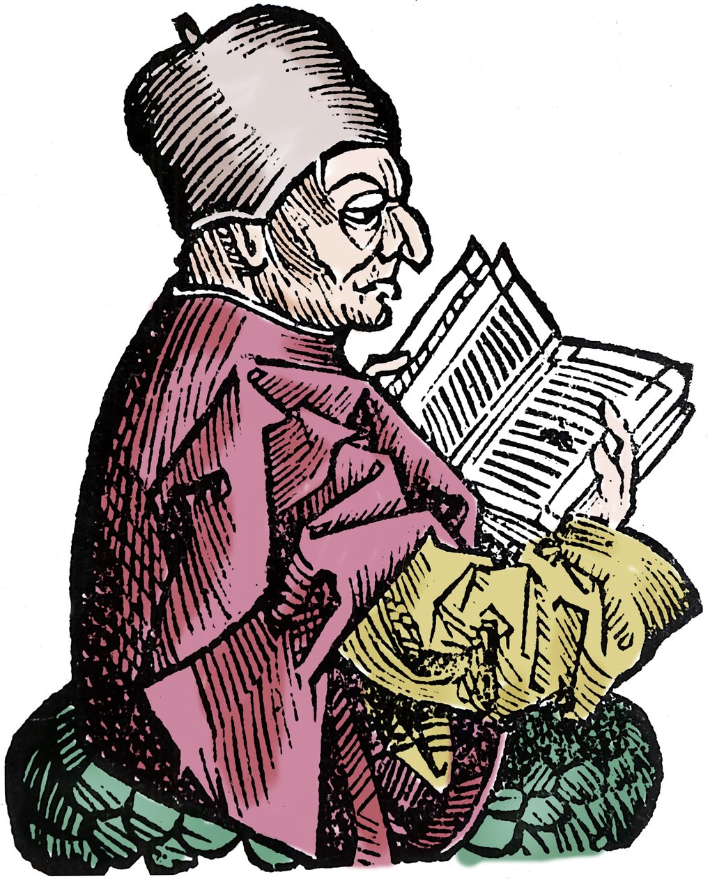 歴史家・神学者のBede the Venerable（673-735）（Beda Venerabilis）。ハルトマン・シェデルによる「ニュルンベルクの年代記」のキシログラフィー 作： ハルトマン・シェデル