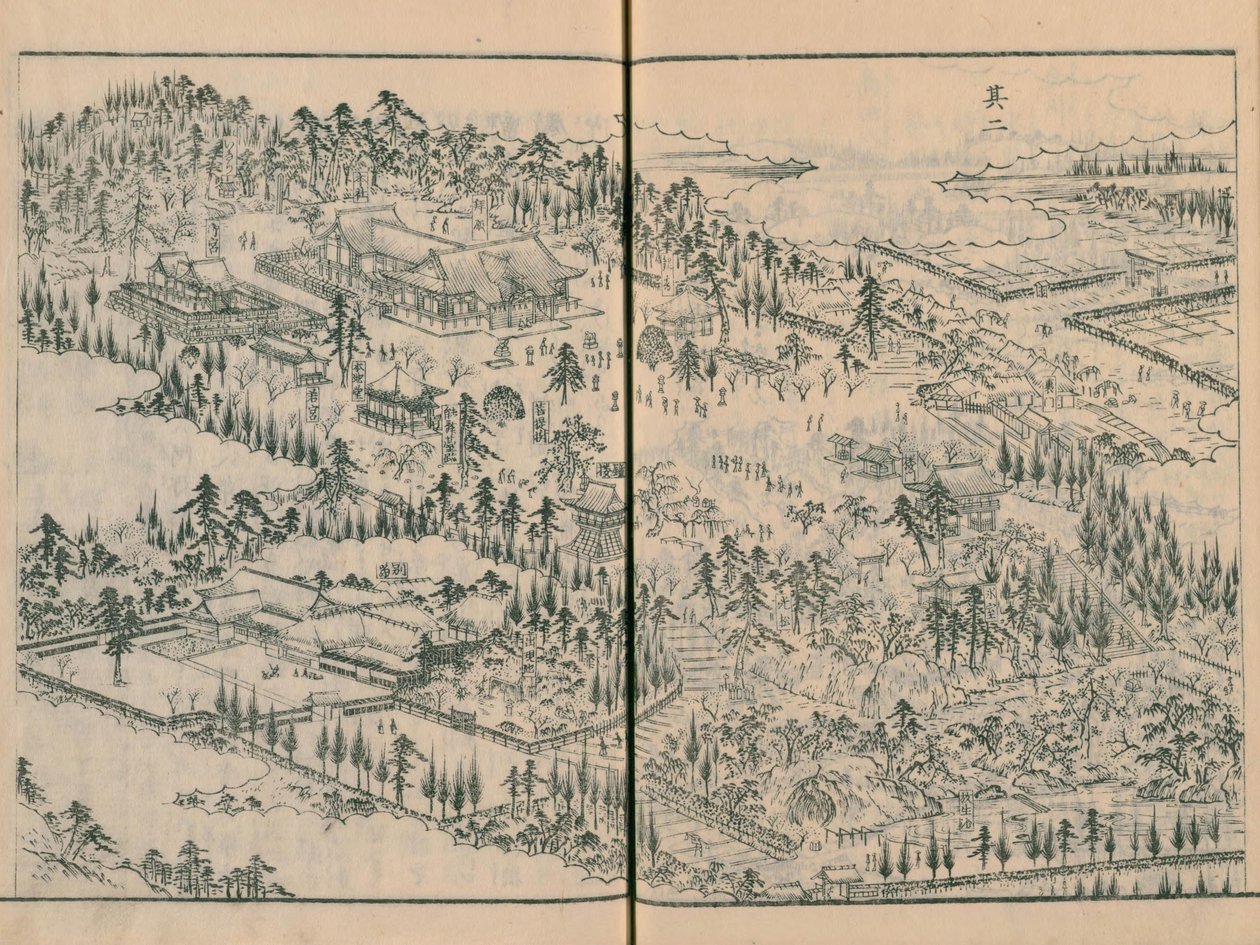 Takata Hachimangū shrine in Edo Meisho Zue vol. 4 (book 11) 作： 長谷川雪tan