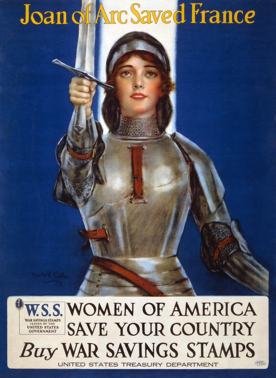 Joan of Arcがフランスを救った-Women of America、save your countryポスター、1918 作： ハスケルCo