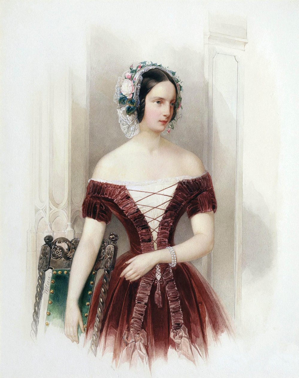 ロシアの大公アレクサンドラ・ニコラエヴナ、1825-1844、c1840。 作： ハウ