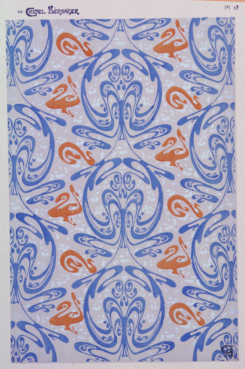ヘクトルギマール作「Le Castel Beranger」（1867-1942）、1898年のパリ、1894〜8年のカステルベランジェの装飾53版 作： ヘクター・ギマール