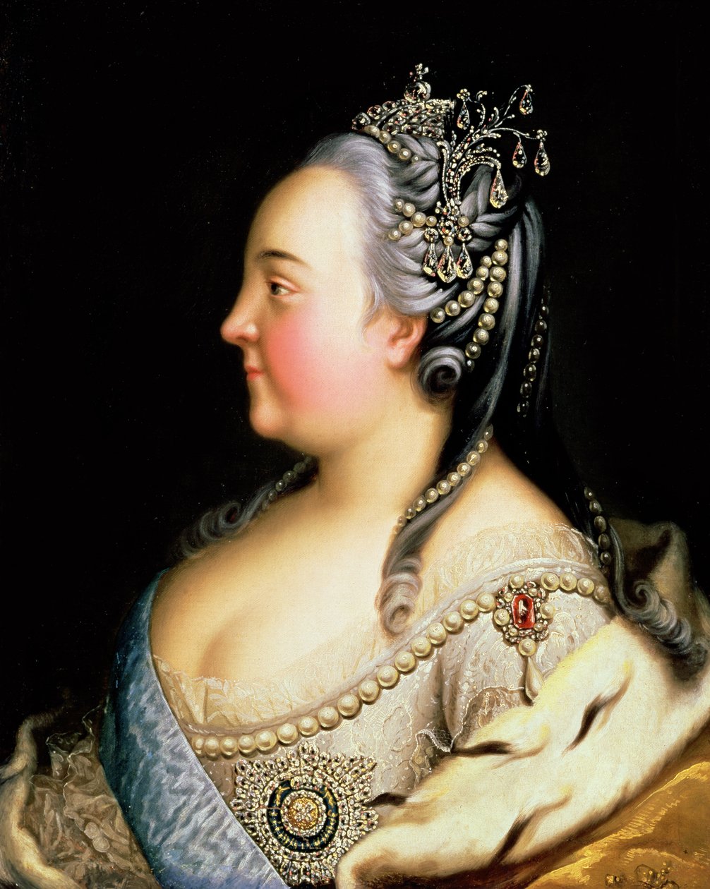 エリザベスペトロフナの肖像（1709-62）ロシア皇后、1768年頃 作： ハインリッヒ・ブッフホルツ