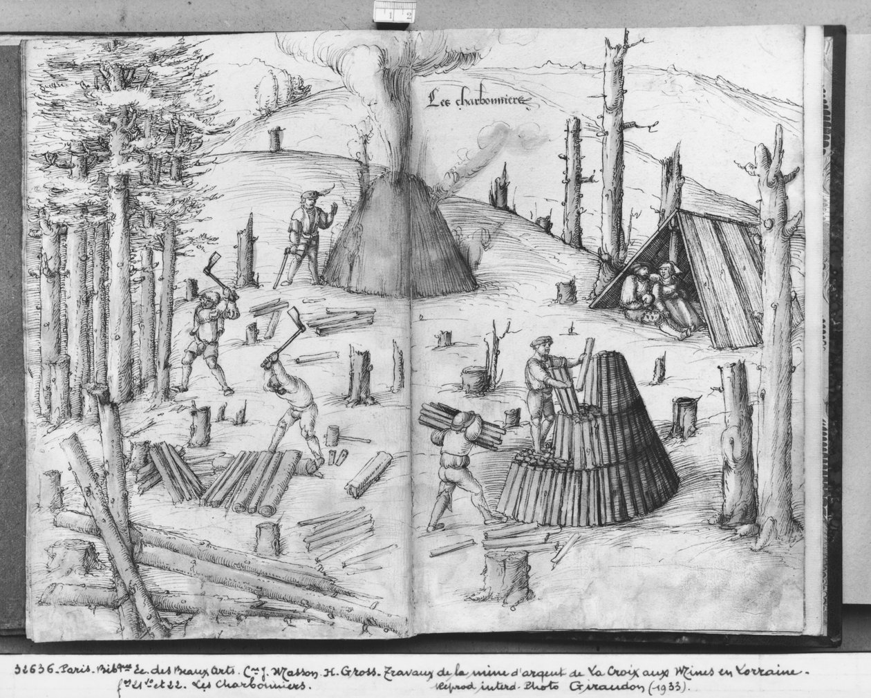 ラ・クロワ・オー・マイン、ロレーヌ、21世紀と22世紀の銀鉱山、石炭商人、1530年頃（ペンとインク、紙にトイレ） 作： ハインリッヒグロスまたはグロフ