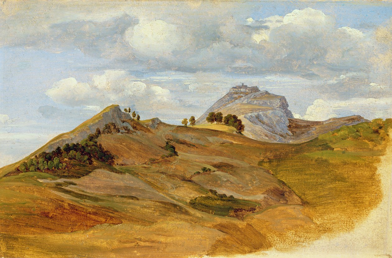Civitellaの眺め、1822年（段ボールに紙に油彩） 作： ハインリッヒ・ラインホルト