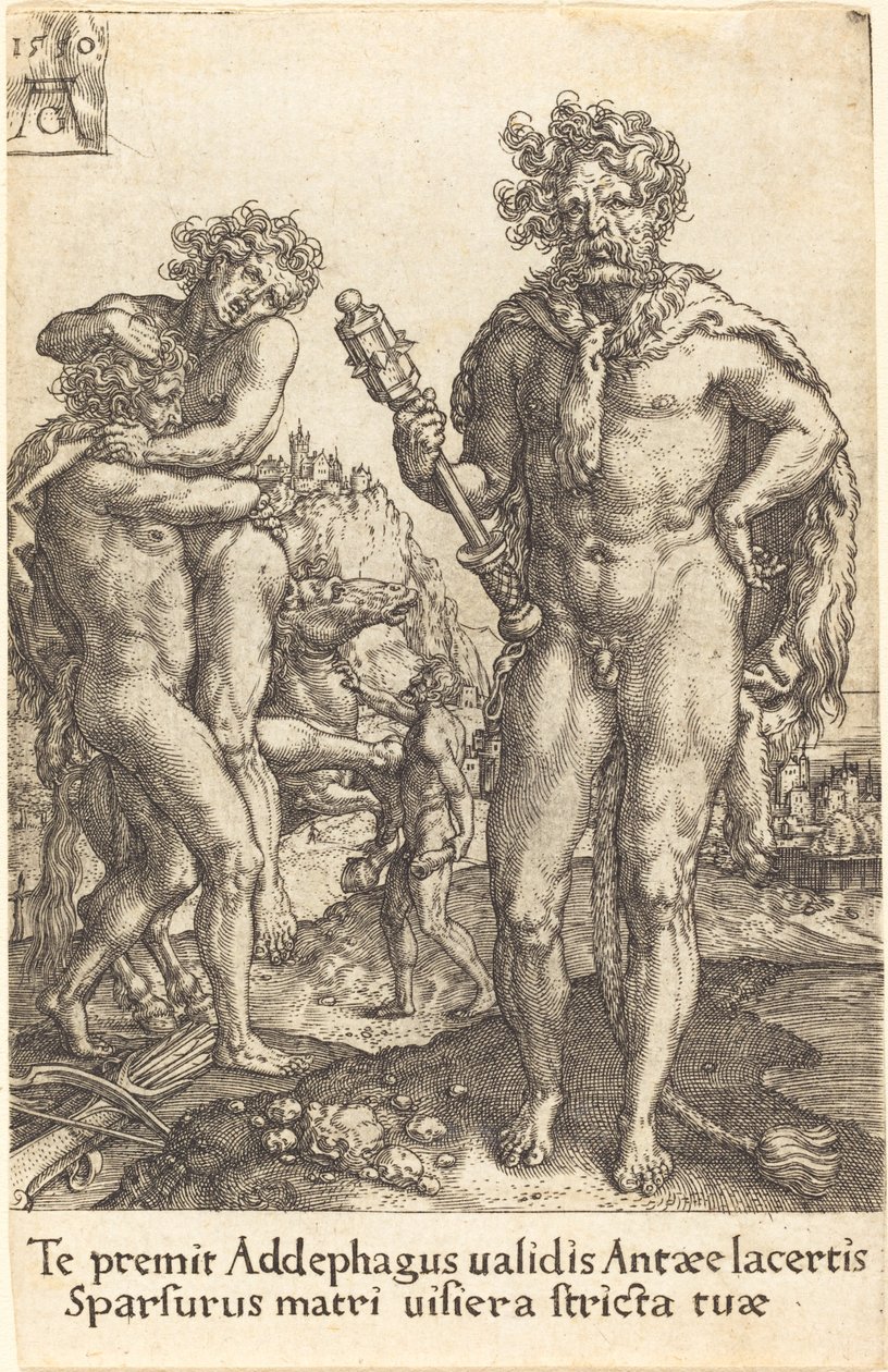 ヘラクレスとアンタイオス、1550年。 作： ハインリッヒ・アルデグリーバー