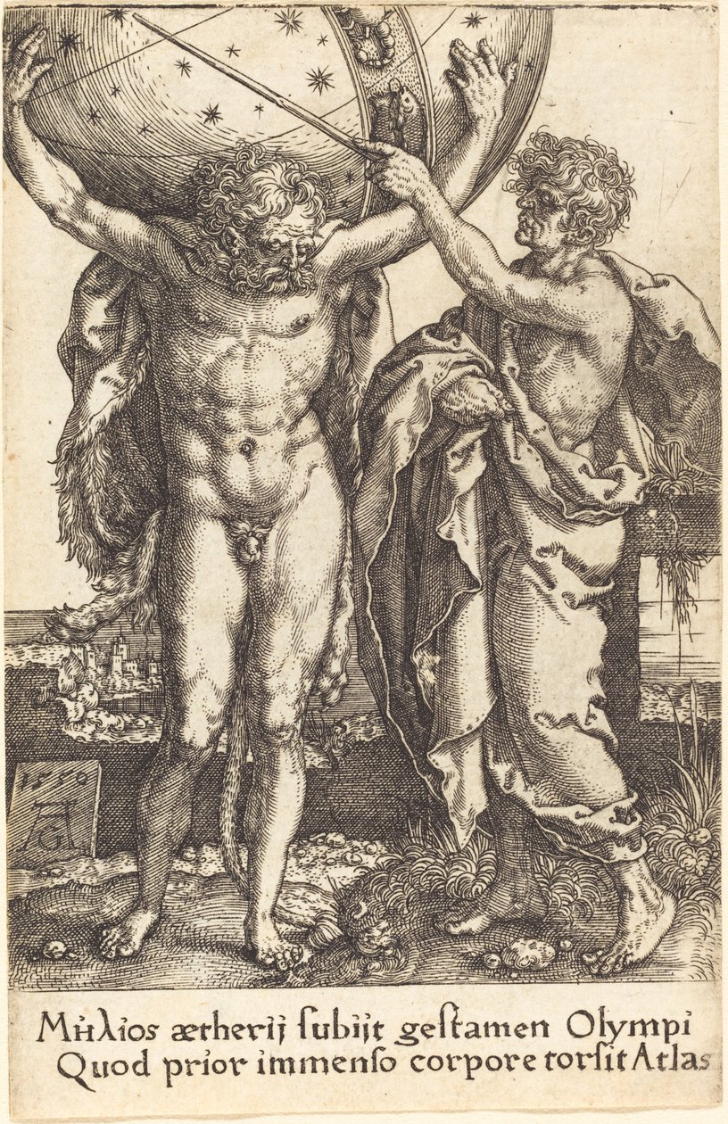ヘラクレスとアトラス、1550 年。 作： ハインリッヒ・アルデグリーバー