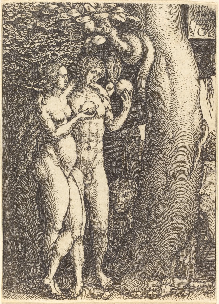 蛇の誘惑、1540年。 作： ハインリッヒ・アルデグリーバー