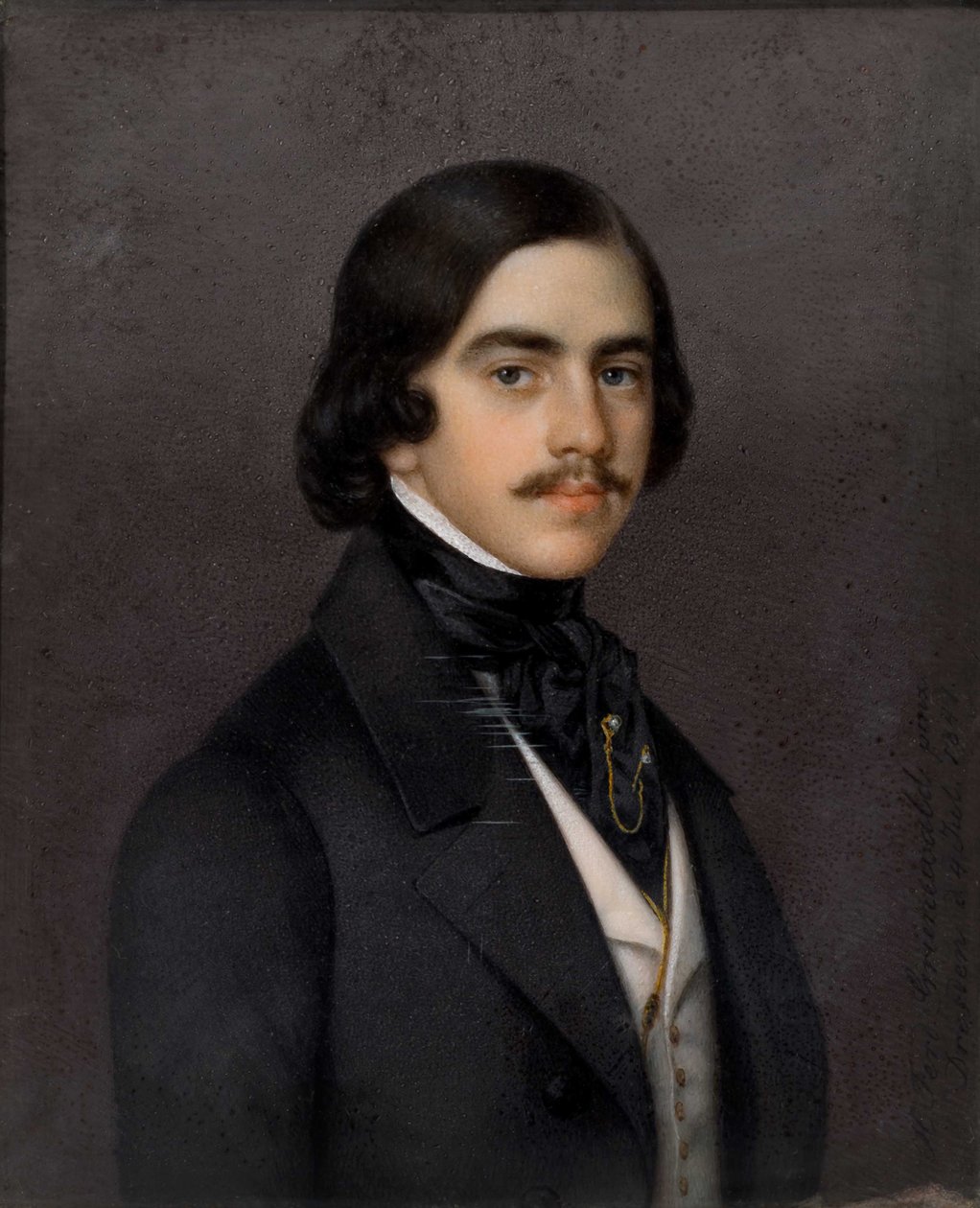 ミハイル・アレクサンドロヴィッチ・バクーニンの肖像 1814-1876, 1841. 作： ハインリッヒフェルディナンドグリューネヴァルト