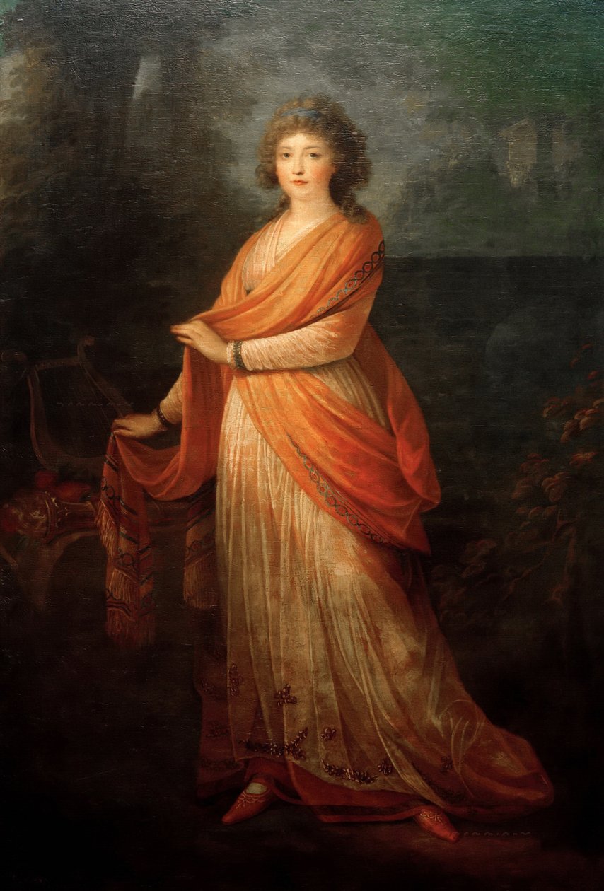 Varvara Vasilyevna Golitsyna、nee von Engelhardt 1757-1815、1792の肖像。 作： ハインリヒ・フリードリヒ・フューガー