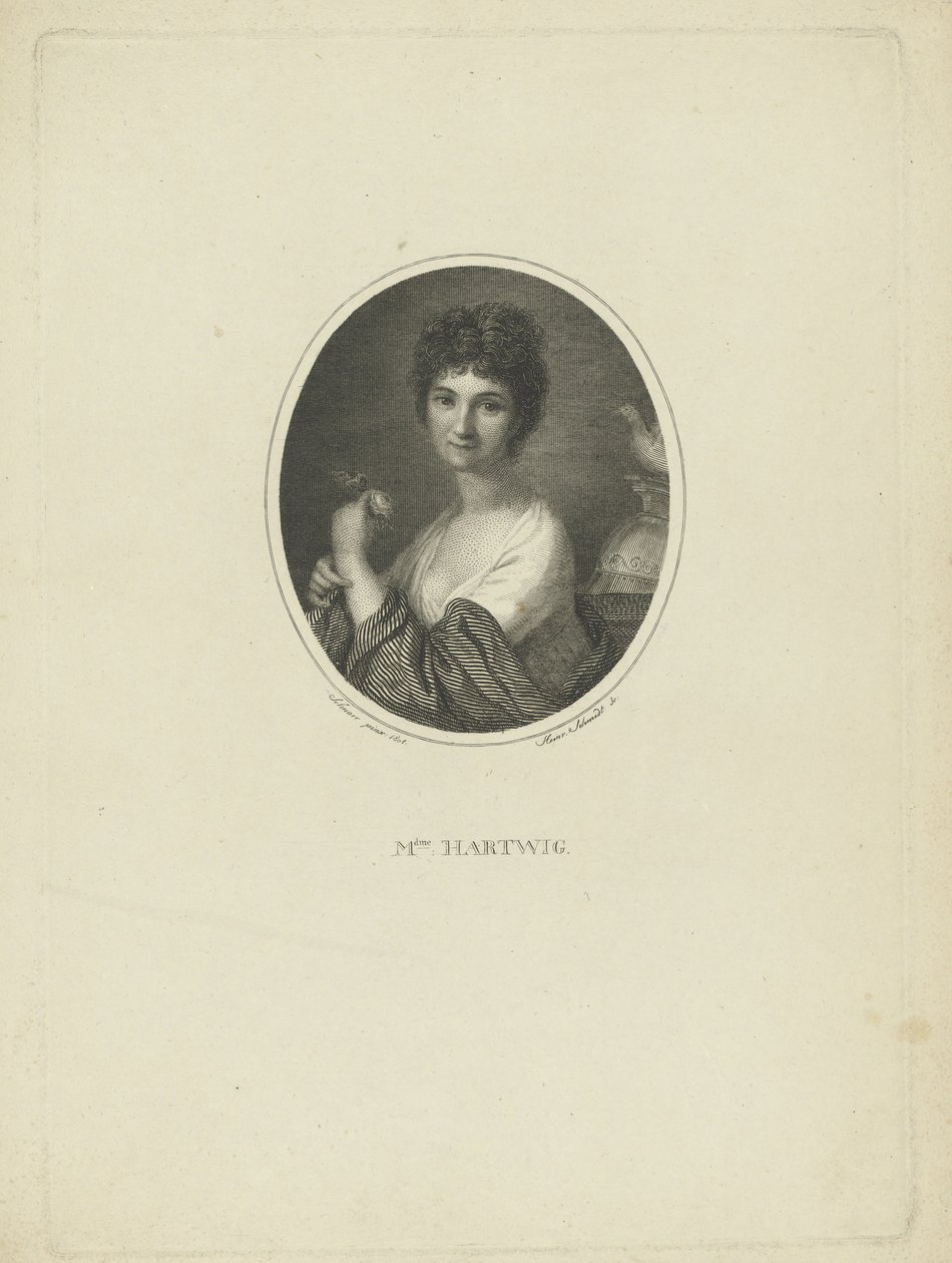 女優フリーデリケ ヴィルヘルミーネ ハートヴィッヒの肖像 1777 年～1849 年、c. 1801年 作： ハインリヒフリードリッヒトーマスシュミット