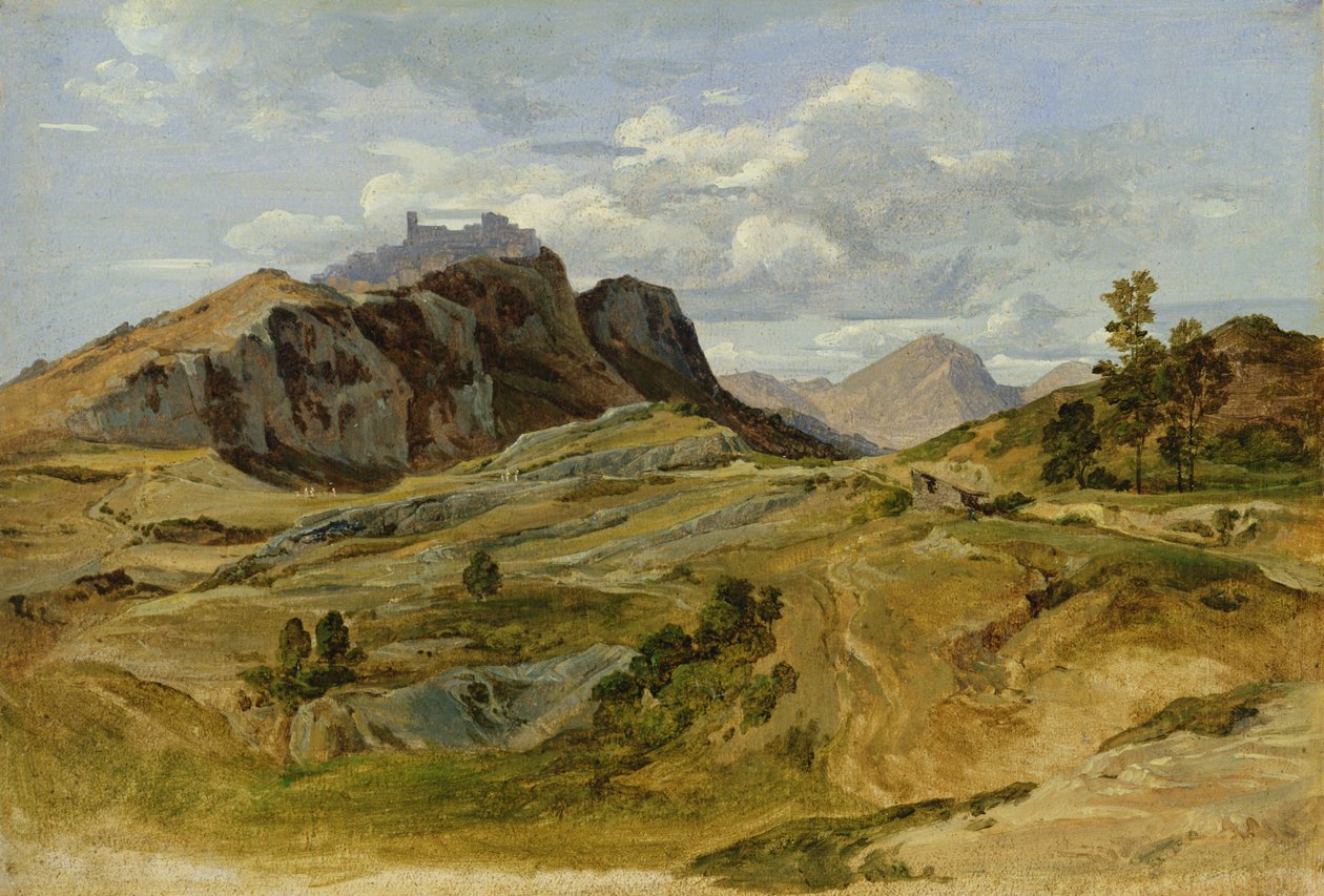 チビテッラの風景、1822年（段ボールの紙に油彩） 作： ハインリッヒ・ラインホルト