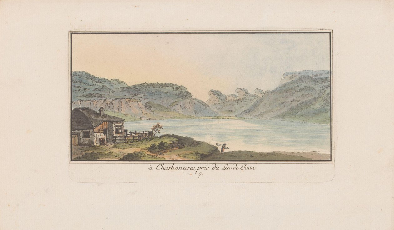 ジュウ湖のレ シャルボニエールの眺め Lac de Joux の近くの Charbonieres にある (オブジェクトのタイトル) スイスの風景（連載タイトル） スイスの視点集（連載タイトル） 作： ハインリヒ・リーター