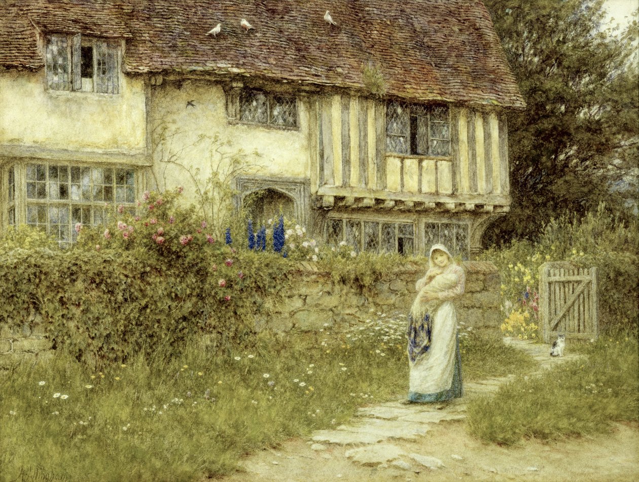 Beside the Old Church Gate Farm, Smarden, Kent （水彩・紙 作： ヘレン・アリンガム