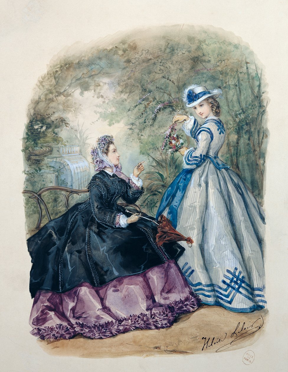 女性のための午後のドレス、1863 作： エロイーズ・ルロワール
