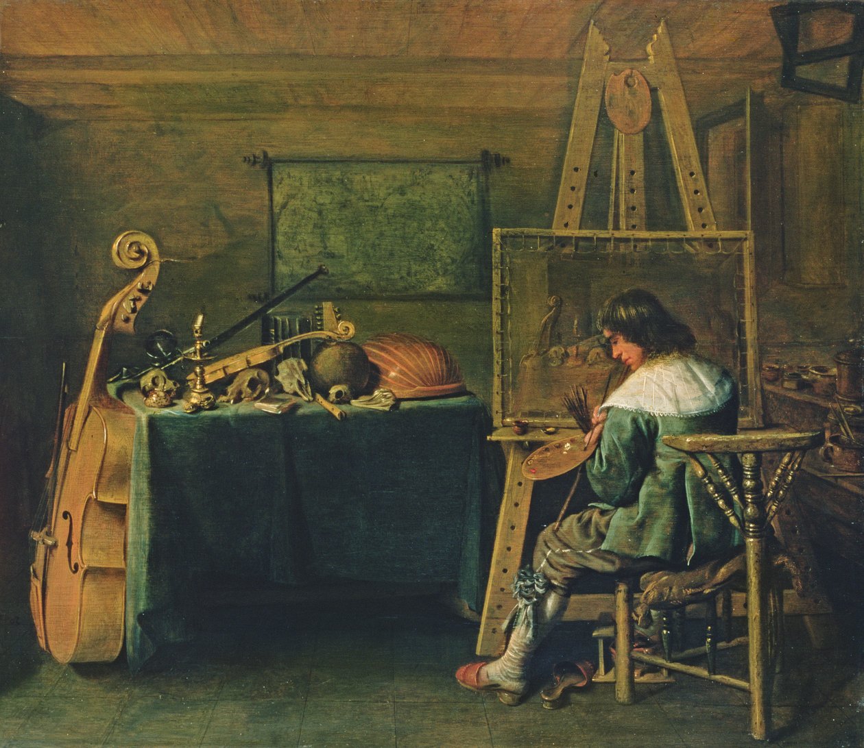 彼のスタジオのアーティスト、1640年頃（パネル） 作： ヘンドリック・ゲリッツ・ポット