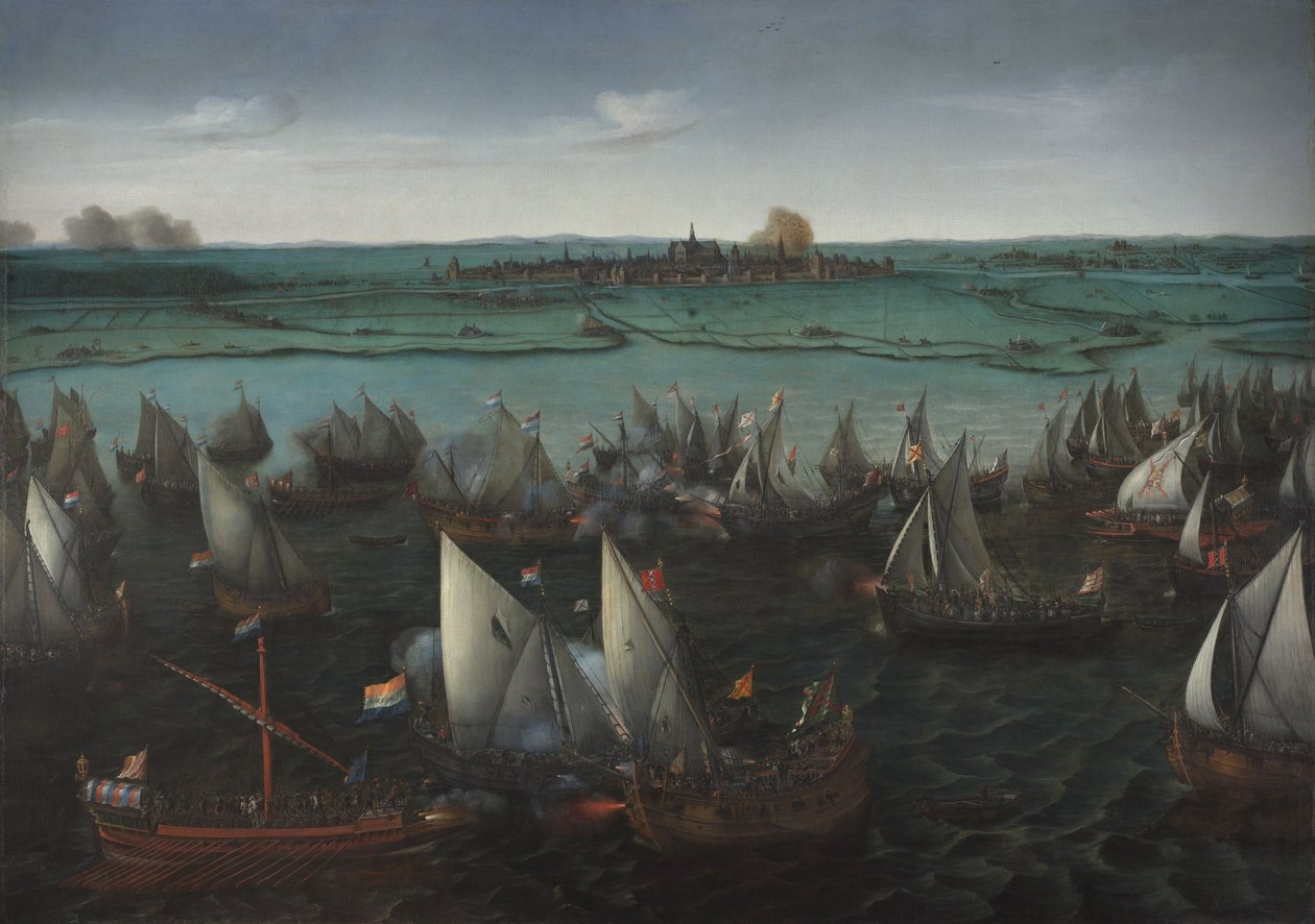 ハールレメルメールでのオランダ船とスペイン船の戦い、1629年頃（帆布に油彩）