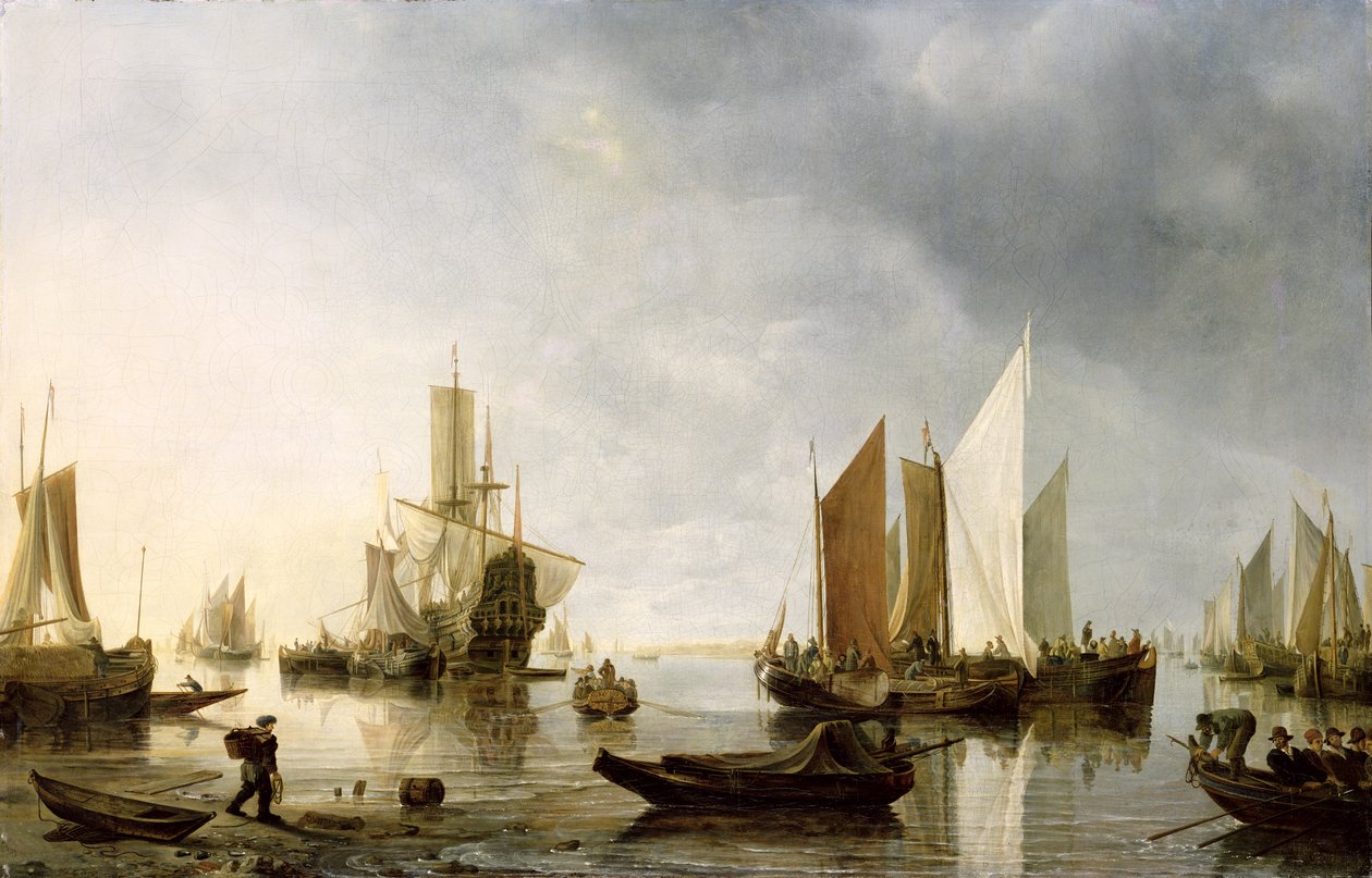 アンカー船のある港、1655年〜60年 作： ヘンドリック・ダベルズ