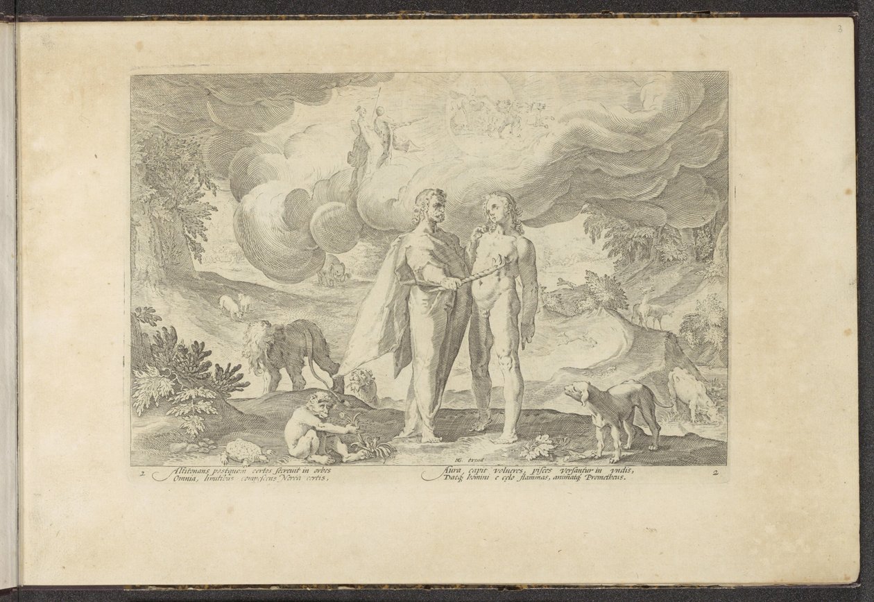 プロメテウスは人に火を与える Ovid